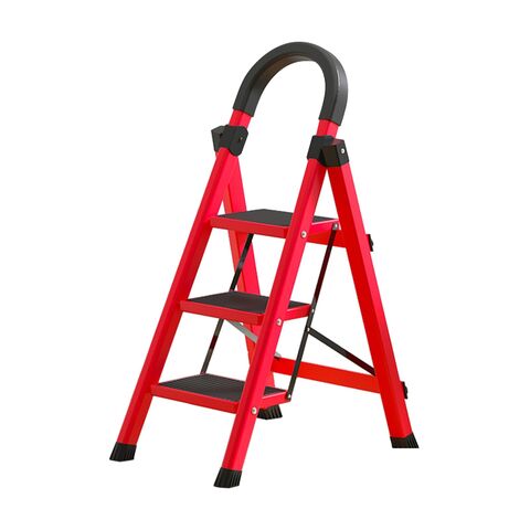 Portable 3 Step Ladder With Anti-slip And Wide Pedal Folding Step Stool ...