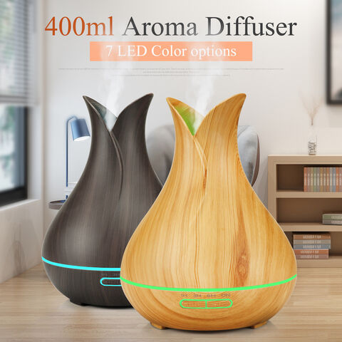 Diffuser Minyak Esensial Everlasting Comfort (400ml) - Diffuser Aromaterapi untuk Rumah dengan 7 Warna LED, Operasi Senyap