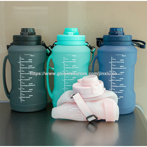 Benutzerdefiniertes Logo Umweltfreundliche Silikon Faltwasserflasche Personalisierte Wiederverwendbare Sport Faltbare Wasserflasche für Reisen