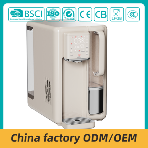 Distributeur d'eau avec 4 indicateurs de température, charbon actif, UF (ultrafiltration) et RO (osmose inverse) pour la maison. Chauffe-eau instantané, eau chaude purifiée, en plastique.