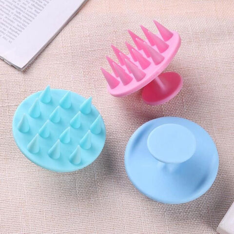 Masajeador Manual de Cuero Cabelludo con Logo Personalizado, Cepillo de Silicona para Lavar el Cabello, Desenredar, Exfoliante para Champú, Cepillo para el Cabello para Uso Doméstico for sale at factory direct price