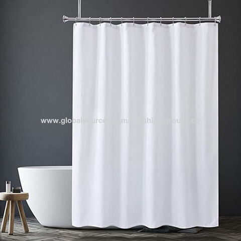 Rideau de douche blanc uni épais, imperméable et résistant à la moisissure, en polyester multi-tailles, pour salle de bain, directement des fabricants. for sale at factory direct price