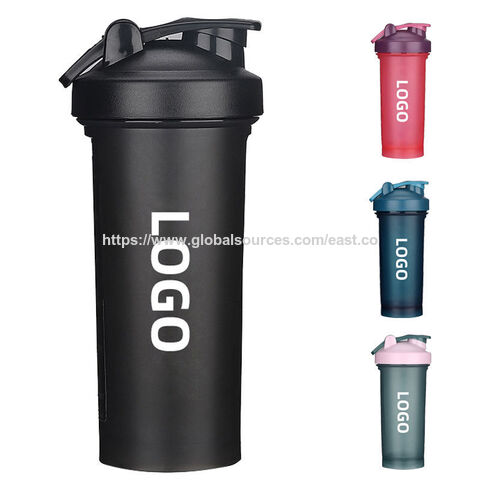 Bouteille d'eau de sport pour salle de gym avec logo personnalisé, gobelets mélangeurs, bouteille shaker de protéines pour shakes, mélanges de protéines et fitness for sale at factory direct price
