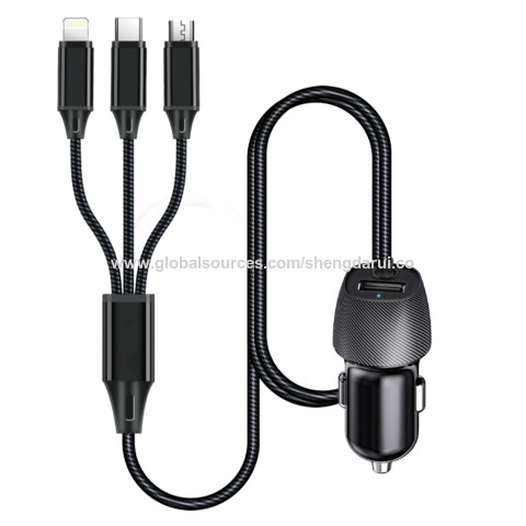 USB mit eingebautem Kabel-Auto-Ladegerät, Universal-Dual-Ports Metall gehäuse, Fabrik preis. ODM, Lieferant