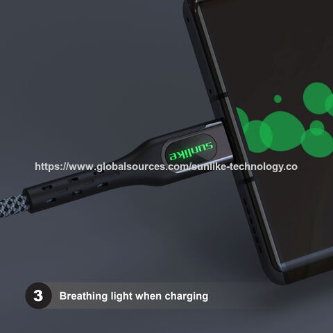 SupplierSunlike Private mould,zinc-alloy plug,braiding cable,charge&sync,PD 100W,OLED screen,USB C to Type C cable,for home,office