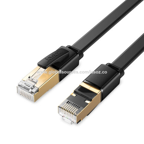 40Gbps Flat Cable Lan Cat 8 Ethernet Network Patch Cord Shielded FTP 2000MHz Gold Plated Fluke link test 10 meters for sale at factory direct price