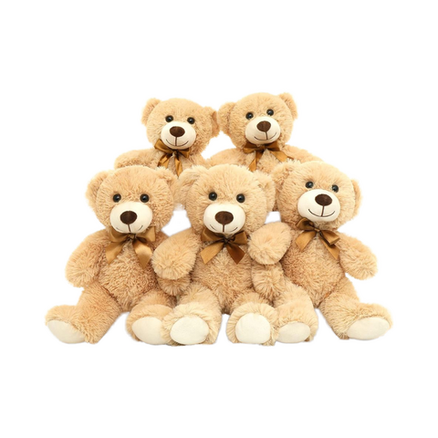 Oso de peluche marrón claro de 14 pulgadas al por mayor con MOQ bajo, juguete para bebé for sale at factory direct price