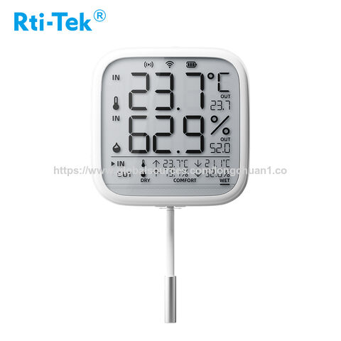 Rti-Tek + RF433 + Thermomètre et Hygromètre Intelligent / Capteur de Température et d'Humidité + Alimenté par Batterie + OEM + ODM for sale at factory direct price
