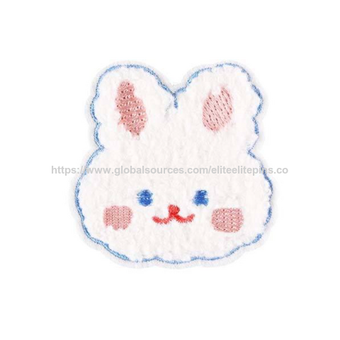 Parche Bordado de Conejito Adorable - Aplique de Tela Suave para Ropa de Niños, Bolsos y Manualidades DIY