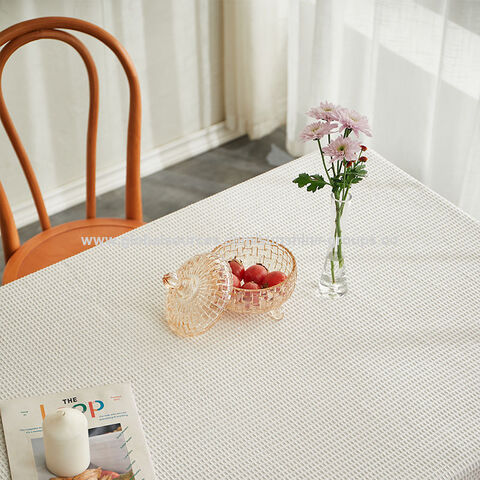 Mantel nórdico blanco estilo INS de alta calidad para fotos, tapete para mesa de centro, escritorio, mantel redondo, cubierta antipolvo