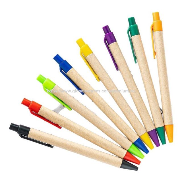 Bolígrafo de papel kraft ecológico con logo personalizado para promoción for sale at factory direct price