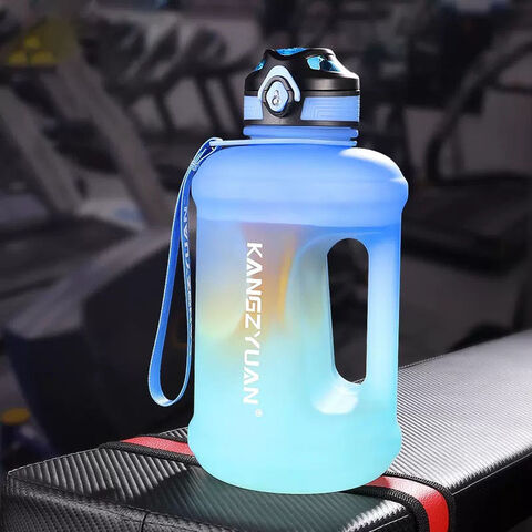 CK098 Preço de fábrica Garrafa de água esportiva portátil de meio galão de plástico, garrafa de água grande com tampa de marcador de tempo motivacional para esportes