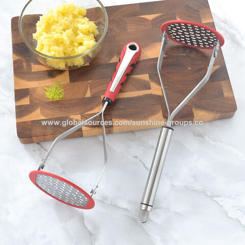 Utensilio para complementar la alimentación infantil, machacador de patatas, prensa para patatas, cocina con mango, machacador de patatas manual de acero inoxidable for sale at factory direct price