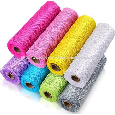 Osterdekoration Netzseide, buntes Polyester, grobes Leinengewebe, Netzrolle, Aluminiumfolien-Schleifenband, DIY-Artikel for sale at factory direct price