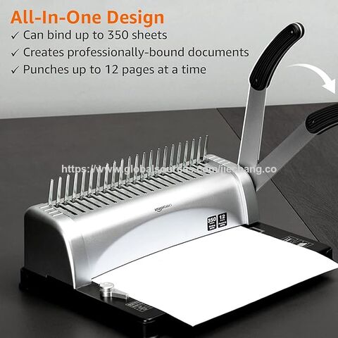Libra Binding Machine Comb 21 Hole Manual Binding Machine Rubber Ring Clip Financial Voucher ...