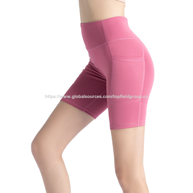 Pantalones Cortos Deportivos de Cintura Alta para Mujer, Alta Calidad, Leggings de Yoga con Bolsillo para Teléfono, Pantalones Cortos de Gimnasio, Pantalones Cortos de Yoga sin Costuras para Entrenamiento.