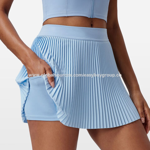 Kurze Röcke Plissee-Tennisrock Damen Fake Two Anti-Walking Leichte Fitness Kurzer Rock Schnelltrocknende Ball Golf Culottes