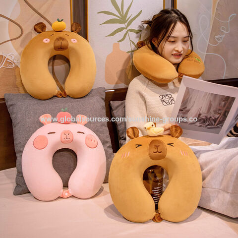 Neues U-förmiges Kissen für Büromittagspause, Schlafkissen, Reisekissen, Capybara-Serie, U-förmiges Kissen für Bauchschläfer