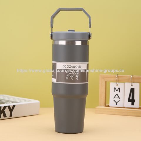 Tragbarer 30oz Auto-Becher, doppelwandig, Vakuum-Isolierung, 304 Edelstahl, Outdoor-Becher mit Griff, Gold-Titan-Legierung for sale at factory direct price