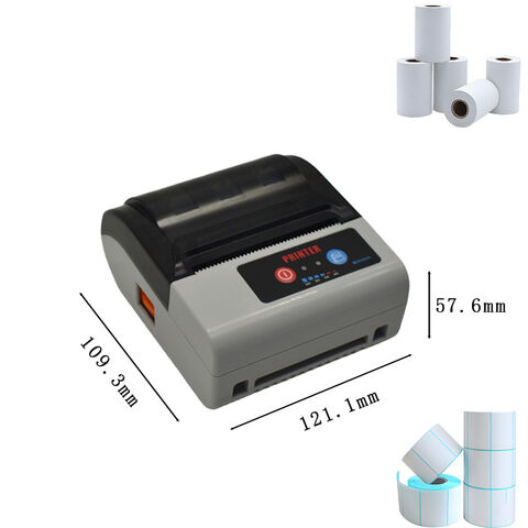 80mm Mini-Bondrucker mit automatischem Cutter, tragbarer Thermobilddrucker mit Gürtelclip, kompatibel mit Etikettenpapier