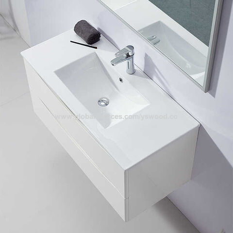 Ensemble de Meubles de Salle de Bains Modernes avec Vasque, en MDF Laqué Blanc de Haute Qualité pour Hôtel for sale at factory direct price
