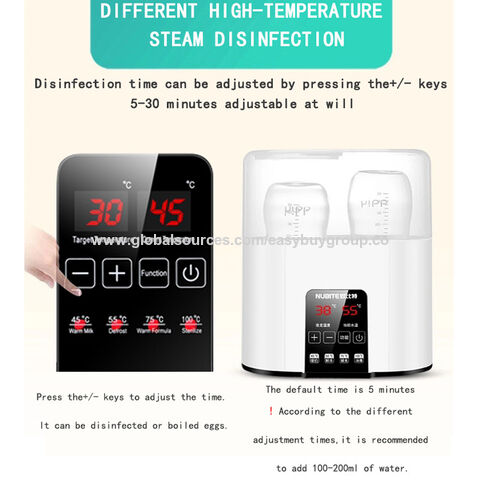 Calentador de leche, agitador de leche materna, esterilizador. Calentador de biberones con pantalla táctil programable.