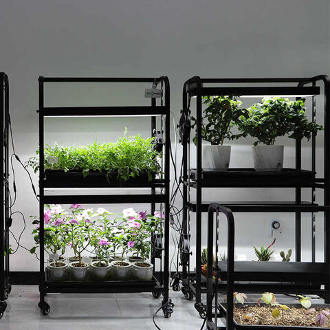 Sistema de Cultivo Inteligente Multifuncional para Jardín Interior y Exterior con Luz LED - Estantería para Cultivo de Plantas