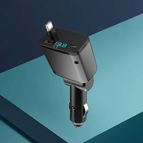 Schnelles Auto-Ladegerät mit SCP - Schnellladung für Mobiltelefone in verschiedenen Farben, PD-Ladefunktion, USB-SCP-Funktion, einziehbares Kabel