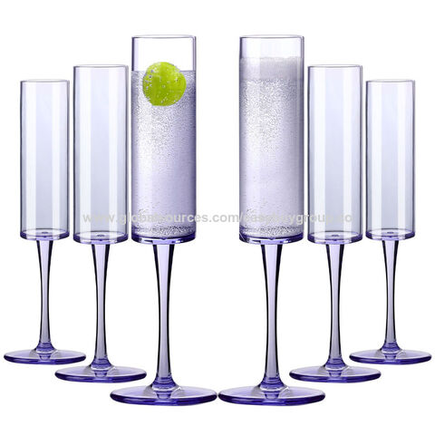 Taças e cálices de plástico acrílico, taça de champanhe criativa, copo de cocktail highball, copo de plástico transparente à prova de queda for sale at factory direct price