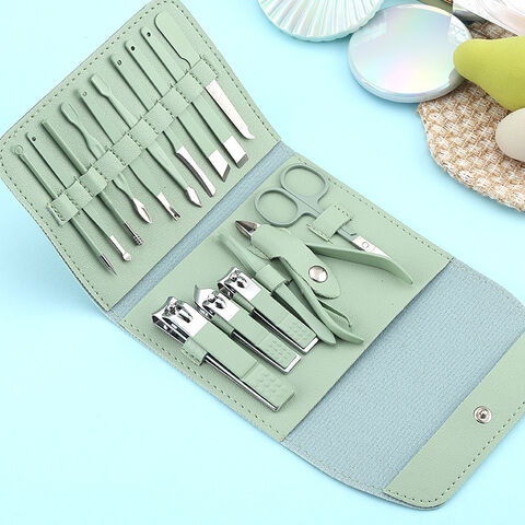 Professionelles Nagelknipser-Set für die Pediküre – 16-teiliges Nagelpflege-Set für Damen aus Edelstahl, ideal für Reisen oder Zuhause