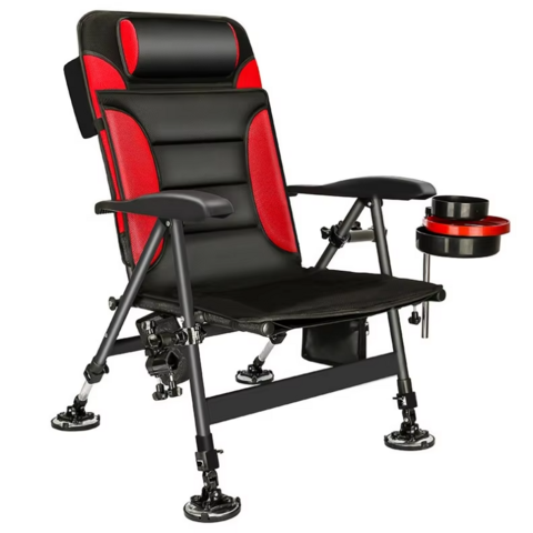 Hot Sale Kursi Tempat Tidur Memancing Ikan Mas Lipat Retractable Portabel Kualitas Tinggi untuk Camping, Hiking, dan Perjalanan dengan Penyangga Tongkat Pancing for sale at factory direct price
