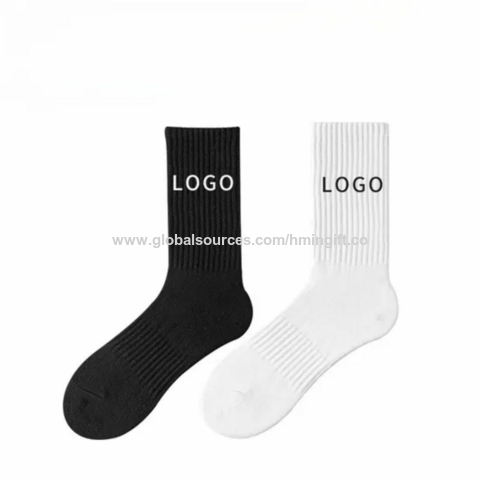 Chaussettes en coton peigné avec logo personnalisé en gros