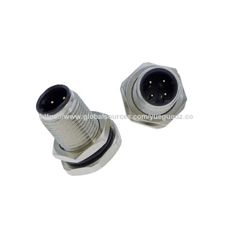 Factory Price Threaded 4pin Male M12 Panel Mounted Socket For ...