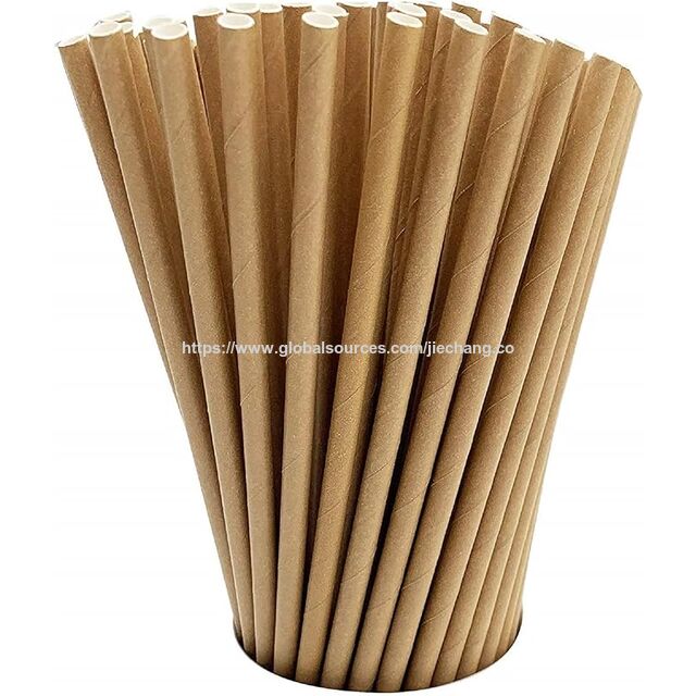 100pcs/bag White paper straws Cowhide paper straws Individually packaged straws Disposable straws,Biodegradable