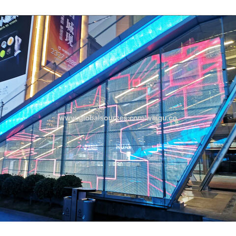 Crystal Led Display System Wholesale P6-6 High Transparency Crystal Film Led Display For Glass ...