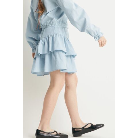 Fabricant Personnalisé Jupe d'été pour Filles en Coton Tissé à Volants et Superpositions - Mini-jupe pour Enfants en Gros