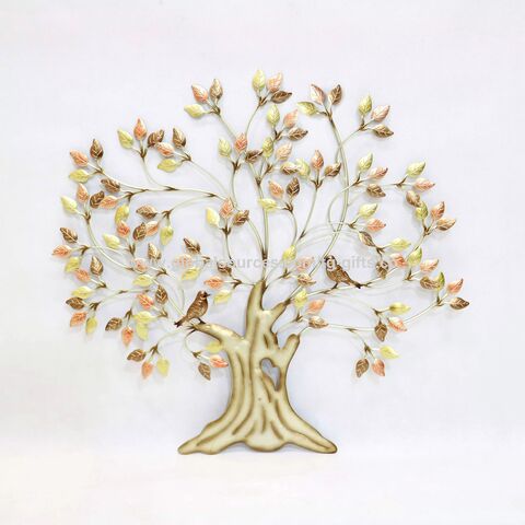 Wanddekoration Metall Gold Baum Home Wandkunst Dekoration Metall Wandbehang Dekoration Malerei for sale at factory direct price