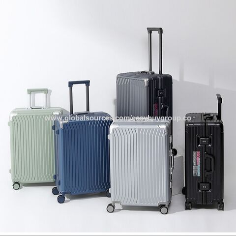 Smart luggage Three-piece zippered suitcase, 20-inch carry-on aluminum-framed trolley suitcase, travel code suitcase