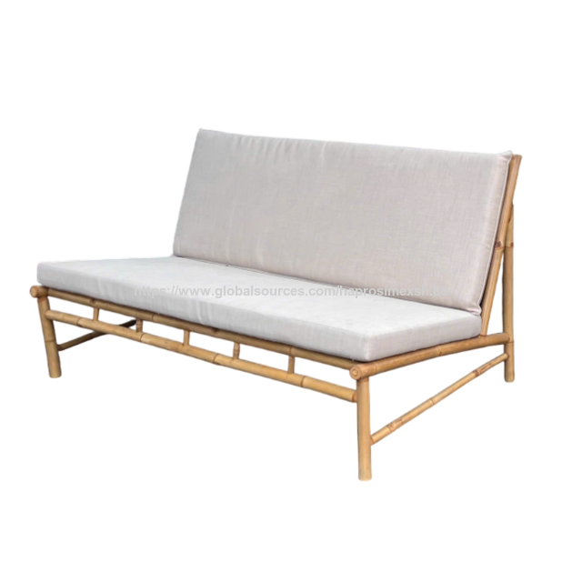 Sillón Largo de Bambú con Cojín para Exterior, Decoración de Jardín, Material Ecológico a su Elección - Ideal para Mayoristas y Distribuidores