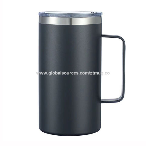 12/14/16/24oz Kundenspezifischer, tragbarer, doppelwandiger, vakuumisolierter Edelstahl-Thermobecher, Bierkrug, Weinbecher mit Griff for sale at factory direct price