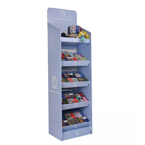 Expositor de Snacks Personalizado para Supermercado, Display de Chão de Papelão Ondulado para Batatas Fritas for sale at factory direct price