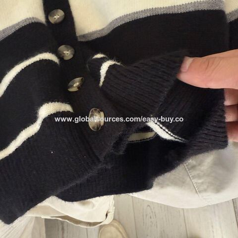 Strickjacke für Jungen, Kinder-Strickjacke im koreanischen Stil, gestreifter Frühlingspullover