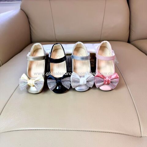 Sepatu bot pesta anak, sepatu kulit pita anak perempuan, sepatu pesta vintage, sepatu anak