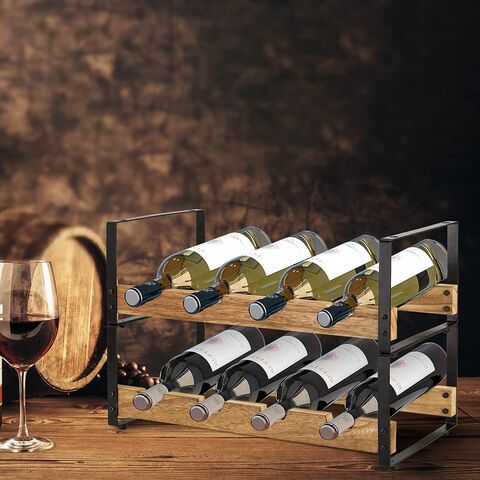 Bulk Buy China Wholesale Wine Rack Freestanding 8 Bottle 2 Tier Bamboo ...