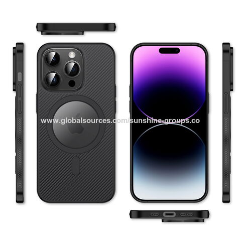Funda magnética delgada ondulada para móvil 13 14 15 16promax - Carcasa rígida de PP con imán real y diseño de ondas for sale at factory direct price