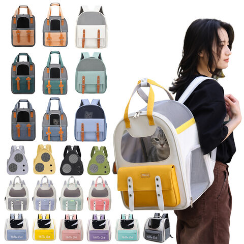 Bolsa portátil transpirable para gatos de fábrica, tela Oxford resistente a los arañazos, bolsa para mascotas para exteriores, mochila plegable para mascotas, venta al por mayor en stock
