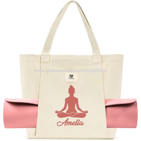 Sac de tapis de yoga personnalisé avec nom et logo, sac de transport en toile pour tapis de yoga, sac à bandoulière pour fitness, pilates, sac fourre-tout pour tapis de yoga