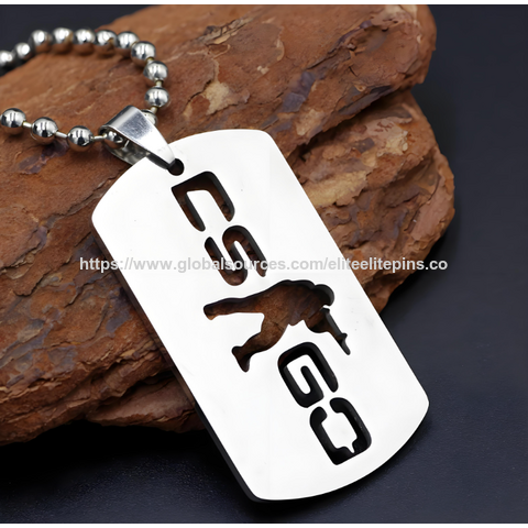 Colar com Etiqueta de Identificação CSGO Personalizada em Aço Inoxidável para Gamers for sale at factory direct price