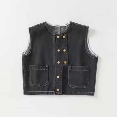 Conjunto de roupa infantil unissex direto da fábrica: colete sem mangas, top, calças, algodão e poliéster for sale at factory direct price