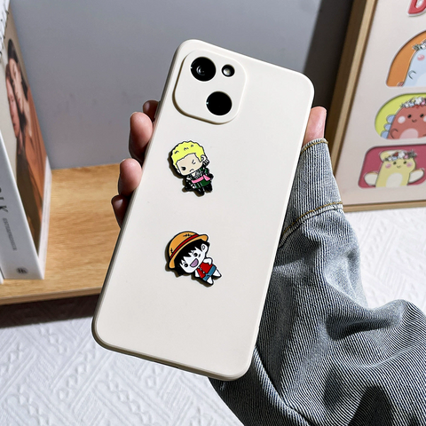 New Japanese Luffy Zoro Anime Metal Mobile Phone Stickers Cartoon 3D Metal Stickers for Phone Cases Non Slip Sticker for sale at factory direct price